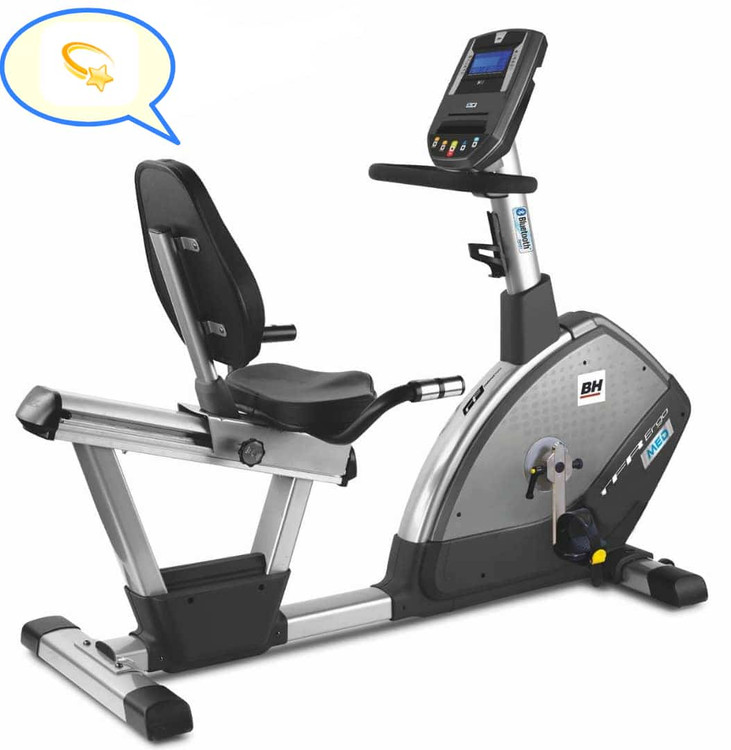 دوچرخه ثابت نشسته باشگاهی برند بی اچ فیتنس اسپانیا با تحمل وزن ۱۳۰ کیلوگرم و فلایویل ۱۲ کیلوگرمی مدل BH H650IL i.TFR Ergo