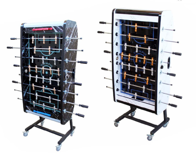 فوتبال دستی تاشو هایگلاس رعد مشکی نایکو با آپدیت جدید و بدنه دوبل و میله های توپر آبکاری شده کدS12-H1 هایگلاس رعد نقره ای