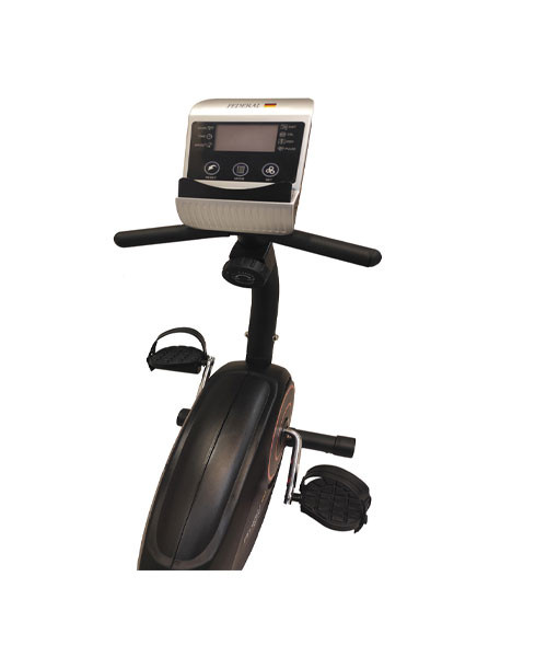 دوچرخه ثابت نشسته خانگی مبله با فلایویل 3 کیلوگرمی و تحمل وزن 110 کیلوگرمی برند فدرال مدل R160