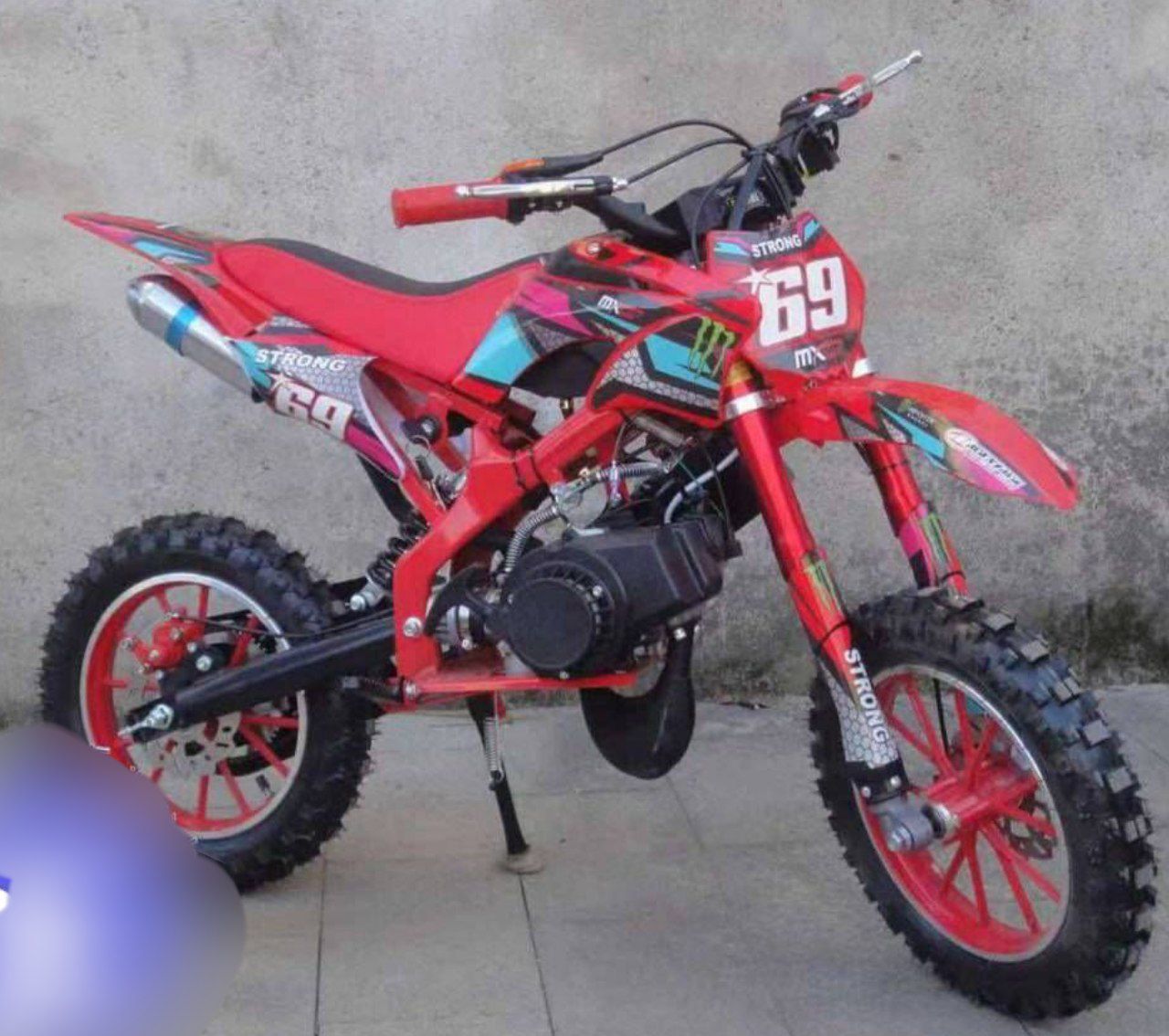 موتور کراس ۴۹ سی سی بنزینی دو زمانه ترمز دیسکی  NTCO کد 10017