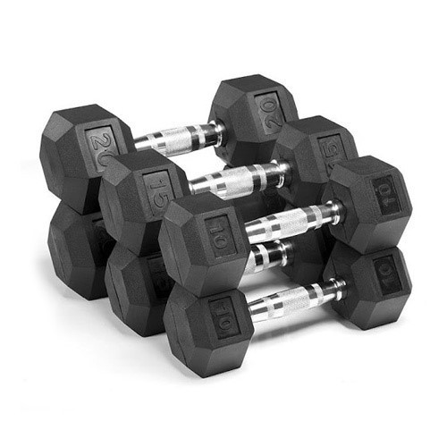 وزنه دمبل شش ضلعی 5 کیلویی باشگاهی دسته آبکاری شده دو عددی