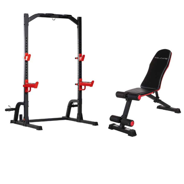 رک اسکات چند کاره بهمراه نیمکت مدرج شیب منفی کلاسیک فیتنس مدل MF450