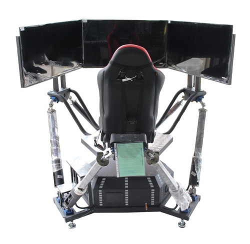 شبیه ساز رانندگی شهربازی برند المپیک بهمراه 6 عدد سروو جک خطی تحت شبکه و فرمان لاجیتک