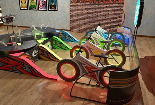 Olympic brand amusement bike derby with adjustable time and fully digital system