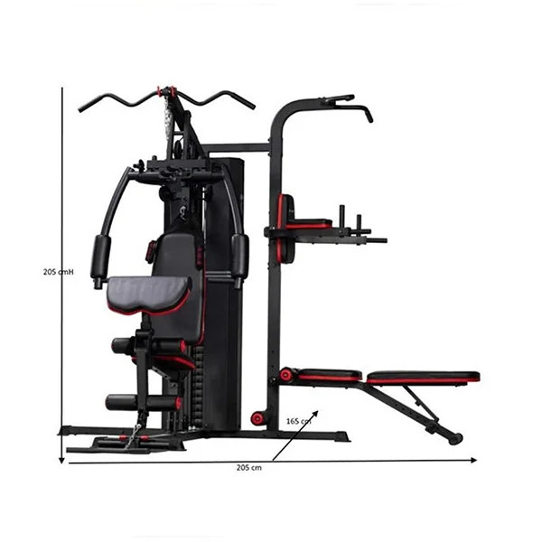 دستگاه مولتی جیم 2 ایستگاه LS FITNESS با بدنه فلزی ضخیم و مقاوم و تحمل وزن آزاد مدل MS621S