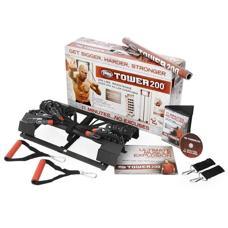 دستگاه بدنسازی با کش تاور 200 بهمراه تنظیم فشار از 1 تا 100 کیلوگرم و قابلیت نصب روی انواع درب ها (TOWER 200)