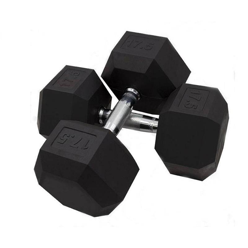 وزنه دمبل شش ضلعی 17/5کیلوگرمی باشگاهی دسته آبکاری شده دو عددی