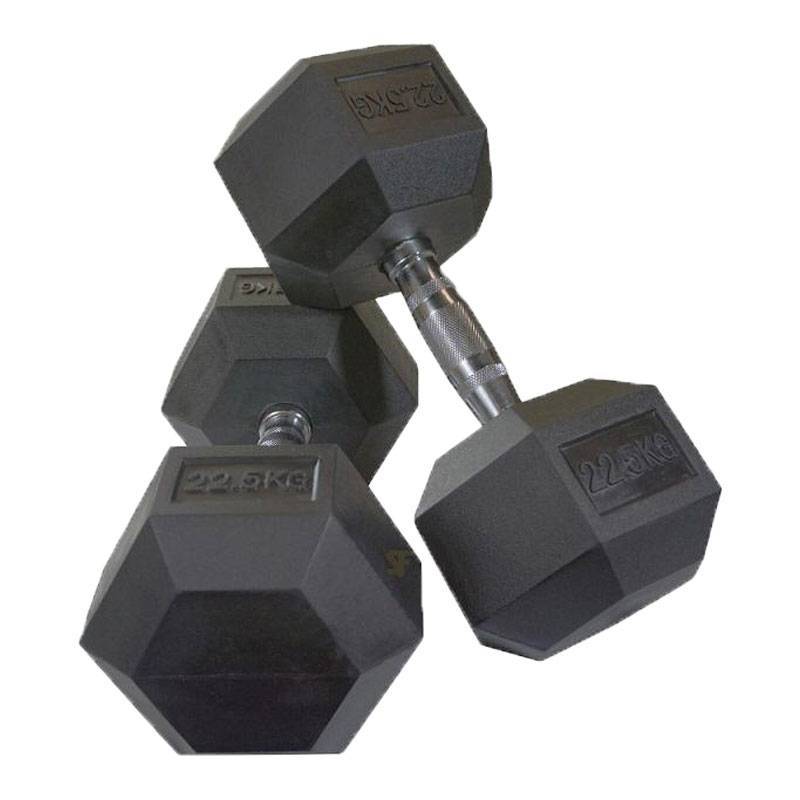 وزنه دمبل شش ضلعی 22/5 کیلوگرمی باشگاهی دسته آبکاری شده دو عددی