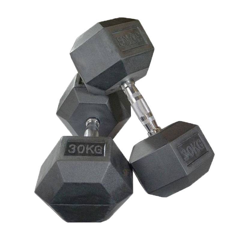 وزنه دمبل شش ضلعی 30 کیلوگرمی باشگاهی دسته آبکاری شده دو عددی