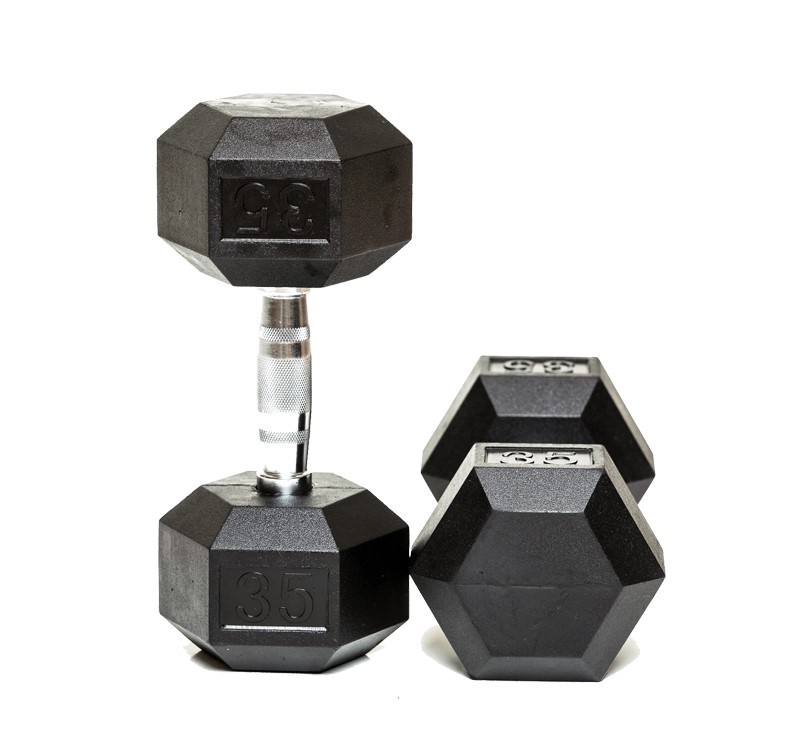 وزنه دمبل شش ضلعی 35 کیلوگرمی باشگاهی دسته آبکاری شده دو عددی