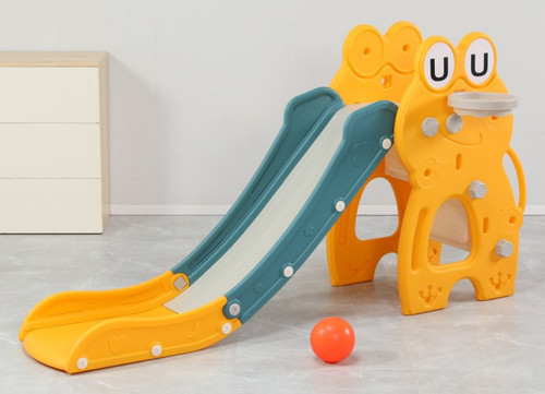 مجموعه بازی کودکان شامل سرسره طرح قورباغه و قاب پرتاب توپ برند NTCO کد UN-DW43