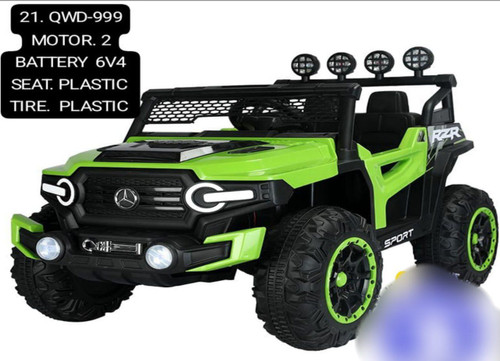 ماشین شارژی شاسی بلند چهار موتوره بهمراه باتری 12 ولت 7 آمپر و کمک فنر دار برند NTCO مدل QWD-999