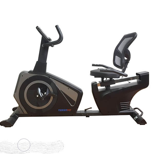 دوچرخه ثابت نشسته مبله خانگی پاورمکس با تحمل وزن 130 کیلوگرم و عملکرد مگنتی مدل 608R برند اورجینال POWERMAX