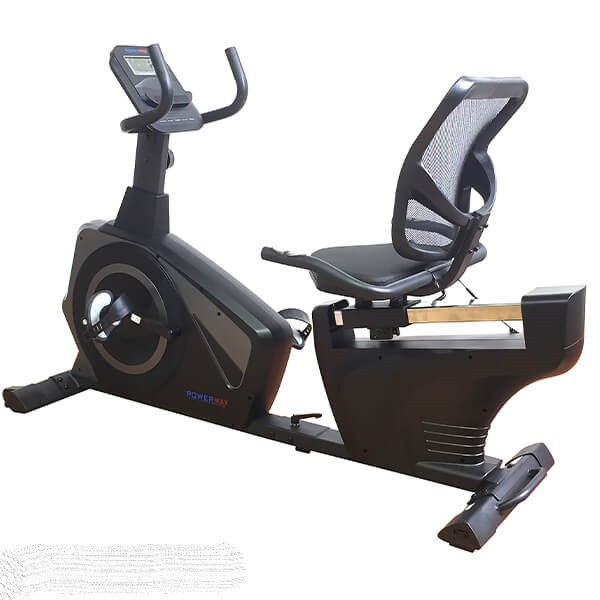 دوچرخه ثابت نشسته مبله خانگی پاورمکس با تحمل وزن 130 کیلوگرم و عملکرد مگنتی مدل 608R برند اورجینال POWERMAX