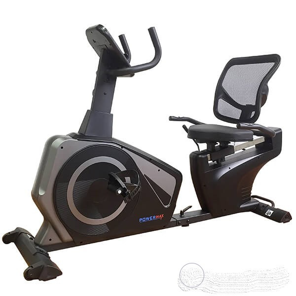 دوچرخه ثابت نشسته مبله خانگی پاورمکس با تحمل وزن 130 کیلوگرم و عملکرد مگنتی مدل 608R برند اورجینال POWERMAX