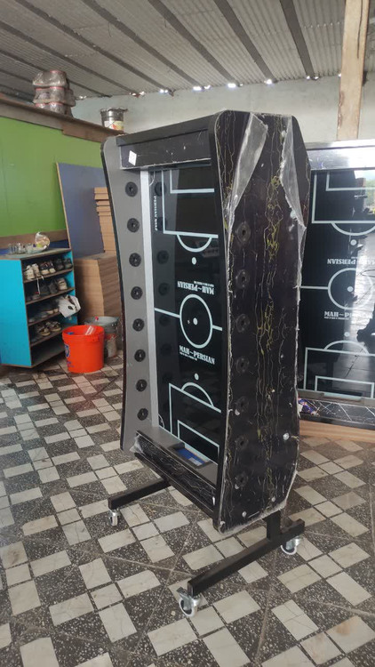 فوتبال دستی تاشو هایگلاس رعد مشکی نایکو با آپدیت جدید و بدنه دوبل و میله های توپر آبکاری شده کدS12-H1 هایگلاس رعد نقره ای