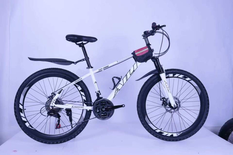 دوچرخه تنه آهن دوشاخ جلو کمک دار و ترمز جلو و عقب دیسکس سایز 26 برند AILI